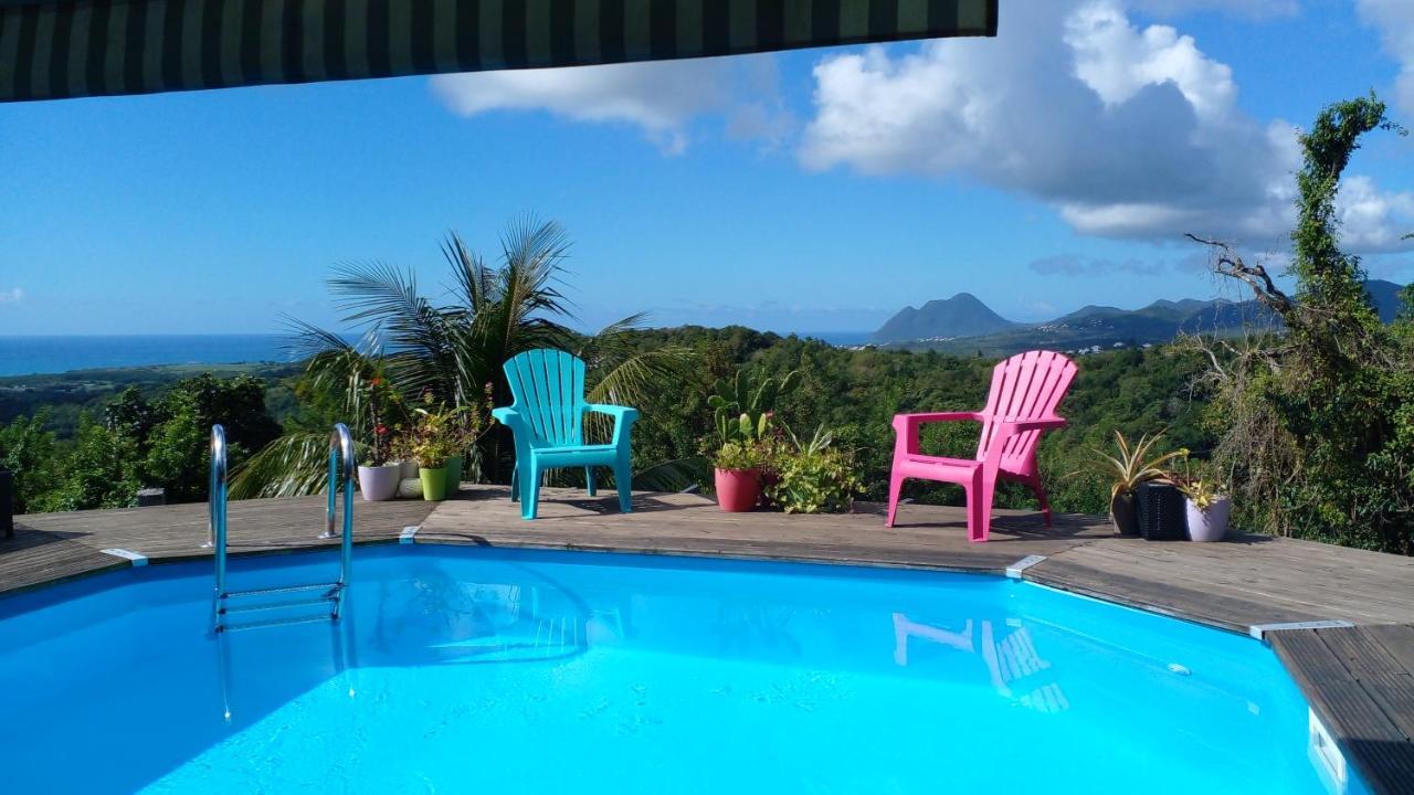 Chambre Chez L'Habitant Avec Piscine Privative Et Vue Panoramique Sur La Mer Des Caraibes Desmarinieres Dış mekan fotoğraf