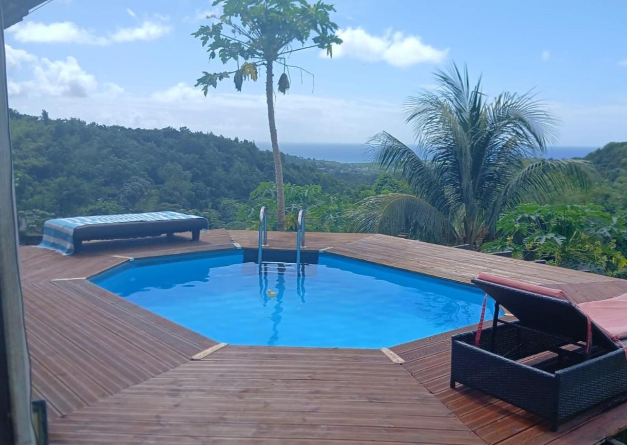 Chambre Chez L'Habitant Avec Piscine Privative Et Vue Panoramique Sur La Mer Des Caraibes Desmarinieres Dış mekan fotoğraf